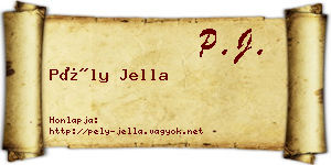 Pély Jella névjegykártya